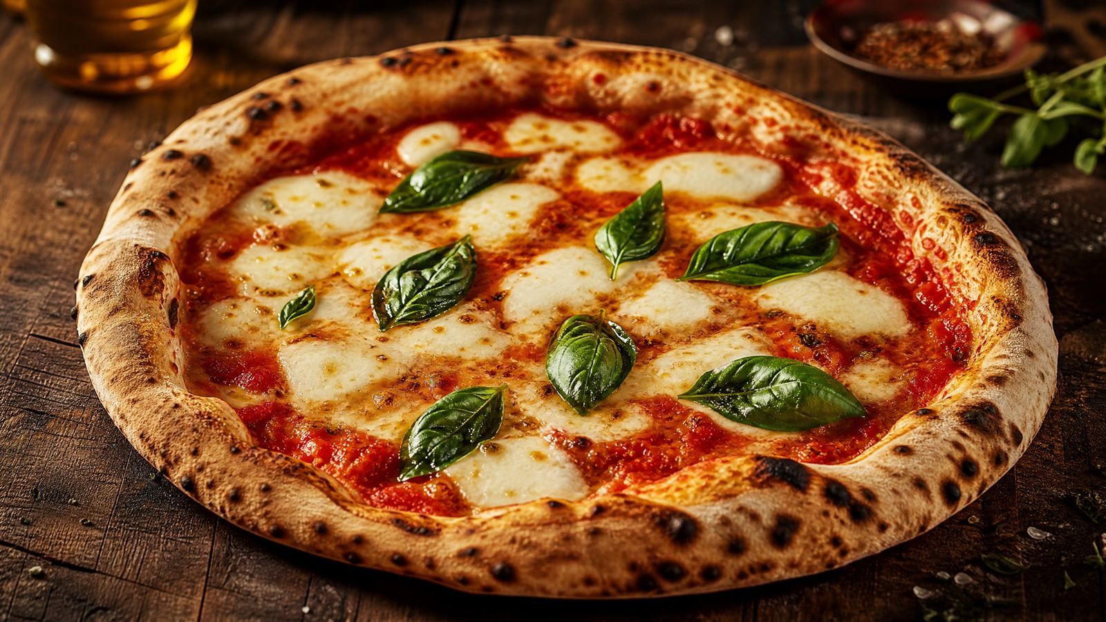Fresh margherita pizza